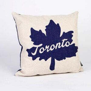 Toronto Blue Maple Leaf Soft Burlap Throw Pillow Shell (Filling Not Included)